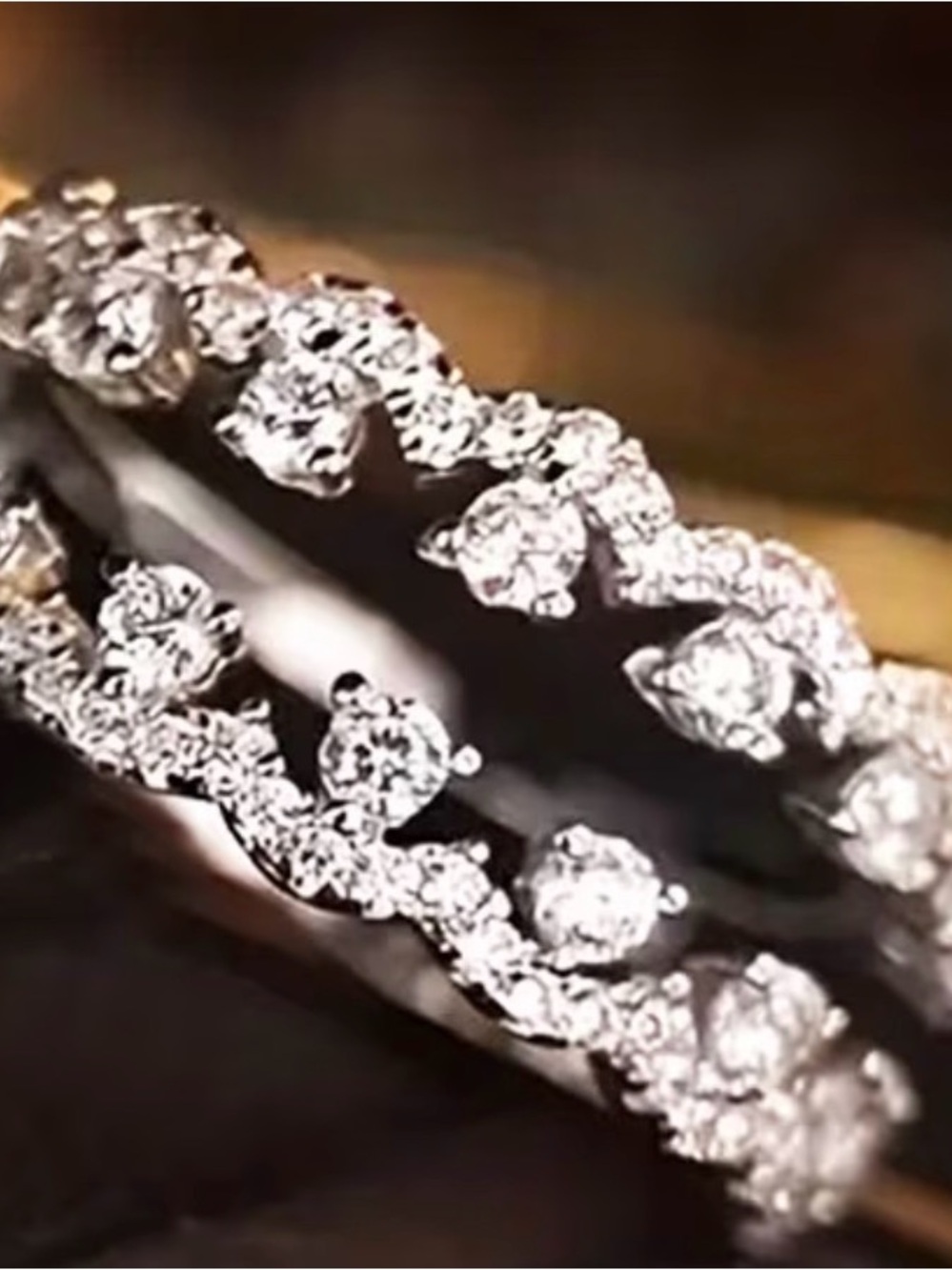 Elegant White CZ Double Row Stacking Ring - Picture 2 of 5